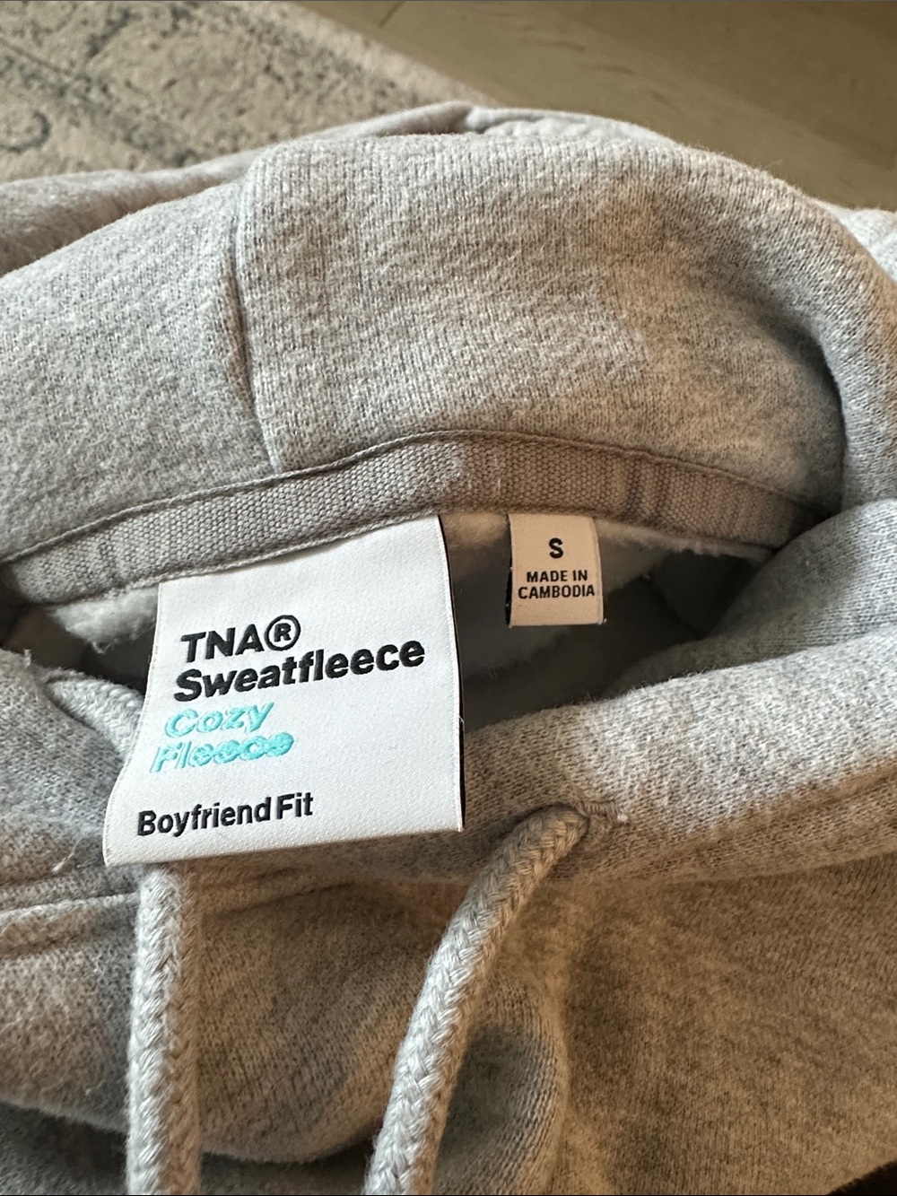 TNA Sweatfleece Boyfriend Hoodie in Light Gray